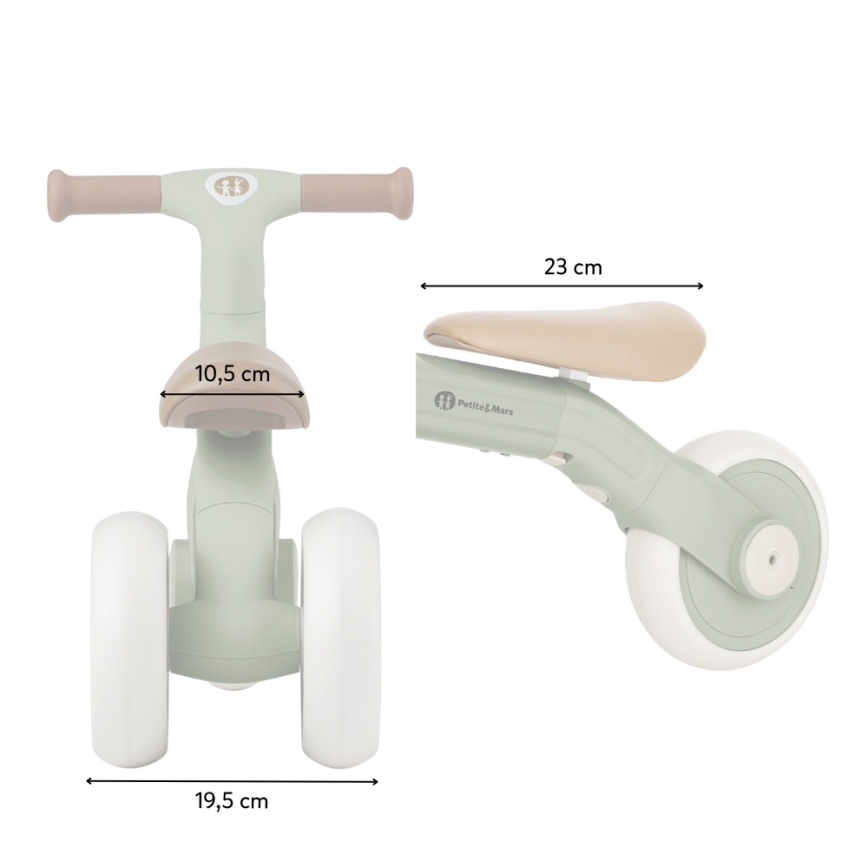 PETITE&MARS - Vaikiškas triratukas 3 viename BINGO Ivory White