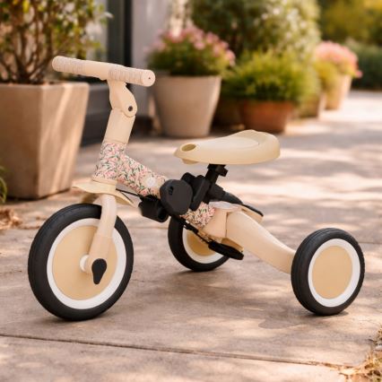 PETITE&MARS - Vaikiškas triratukas 5-in-1 TURBO LIMITED Rožinė pieva