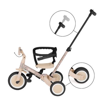 PETITE&MARS - Vaikiškas triratukas 5-in-1 TURBO LIMITED Rožinė pieva