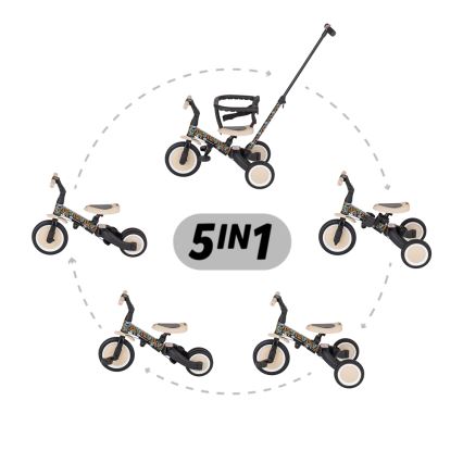 PETITE&MARS - Vaikiškas triratukas 5 viename TURBO LIMITED City Beat