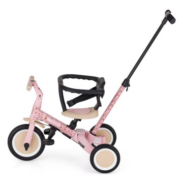 PETITE&MARS - Vaikiškas triratukas 5 viename TURBO LIMITED Rosy Wilderness
