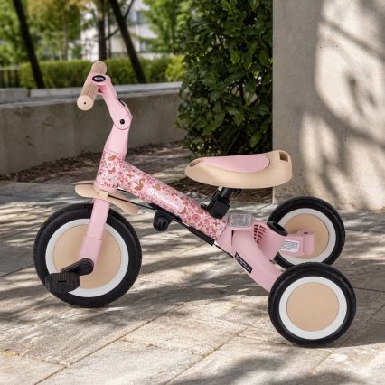 PETITE&MARS - Vaikiškas triratukas 5 viename TURBO LIMITED Rosy Wilderness