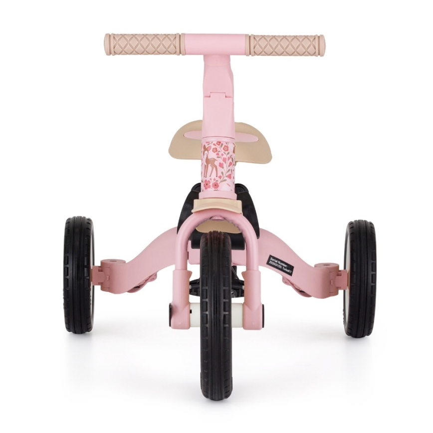 PETITE&MARS - Vaikiškas triratukas 5 viename TURBO LIMITED Rosy Wilderness