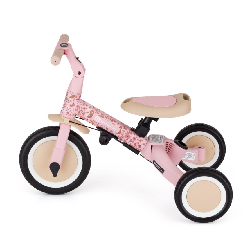 PETITE&MARS - Vaikiškas triratukas 5 viename TURBO LIMITED Rosy Wilderness