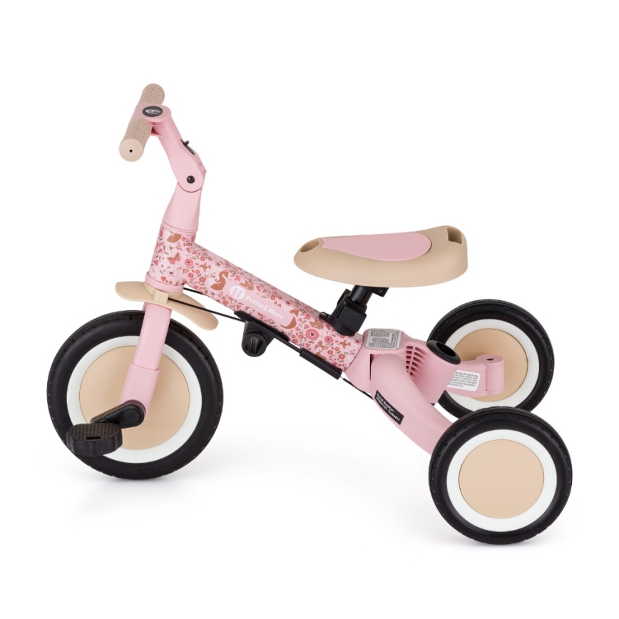 PETITE&MARS - Vaikiškas triratukas 5 viename TURBO LIMITED Rosy Wilderness