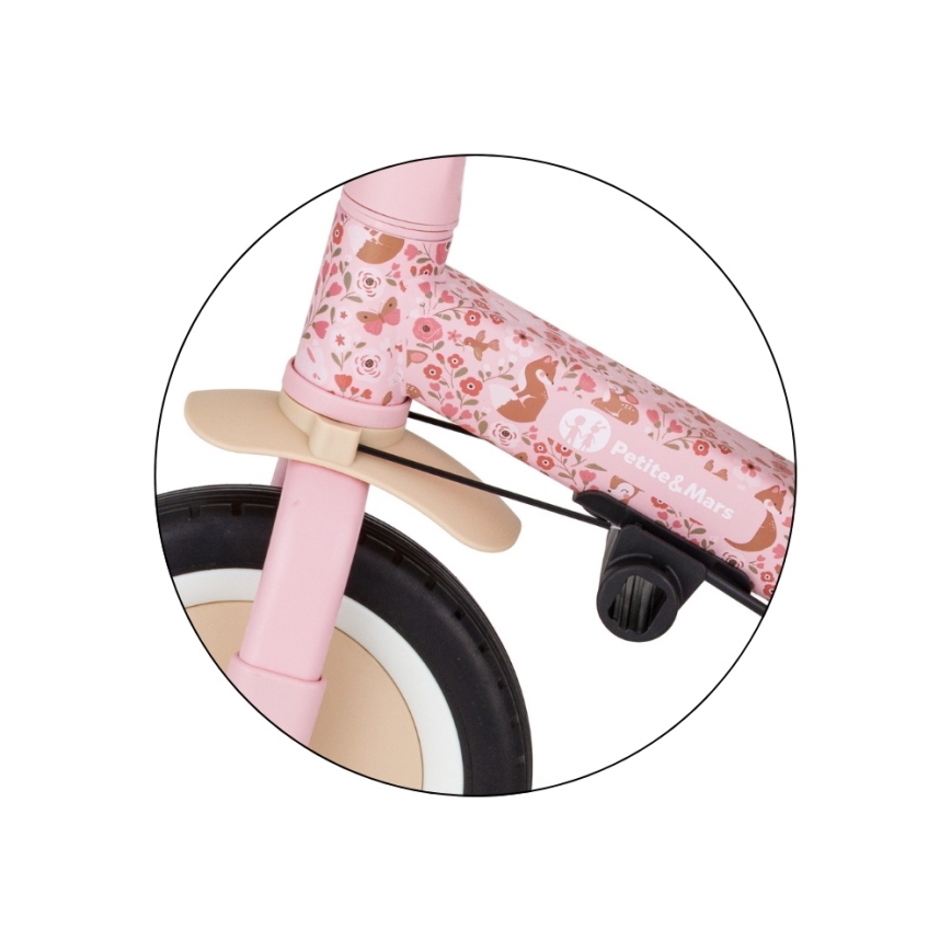 PETITE&MARS - Vaikiškas triratukas 5 viename TURBO LIMITED Rosy Wilderness