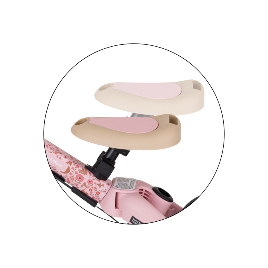 PETITE&MARS - Vaikiškas triratukas 5 viename TURBO LIMITED Rosy Wilderness