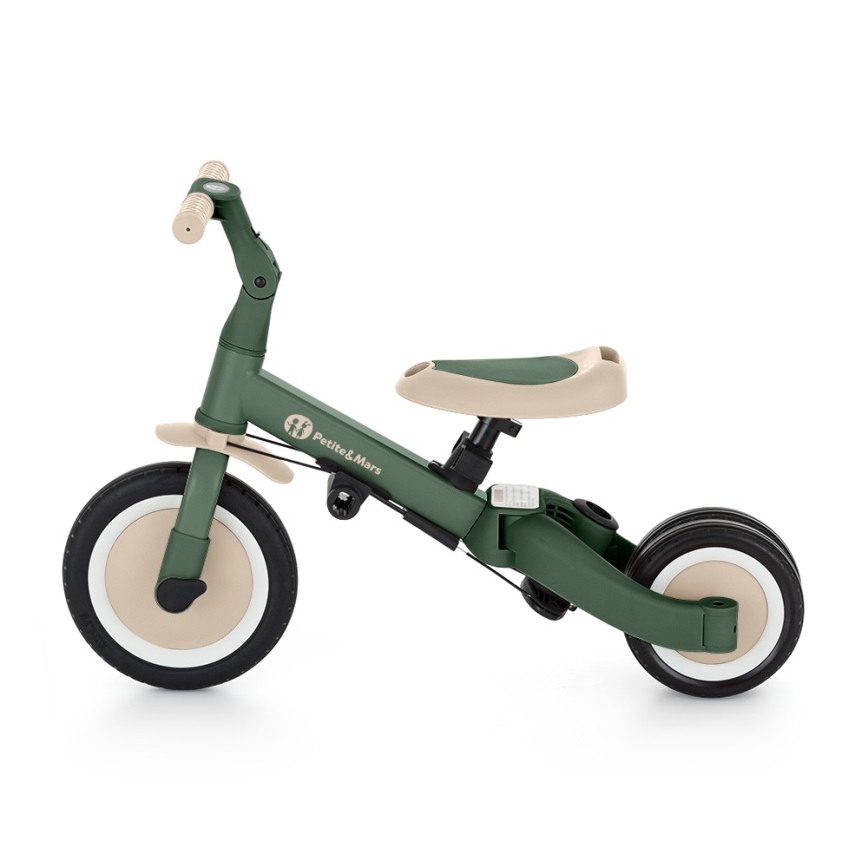 PETITE&MARS - Vaikiškas triratukas 5in1 TURBO PLUS Misty Green