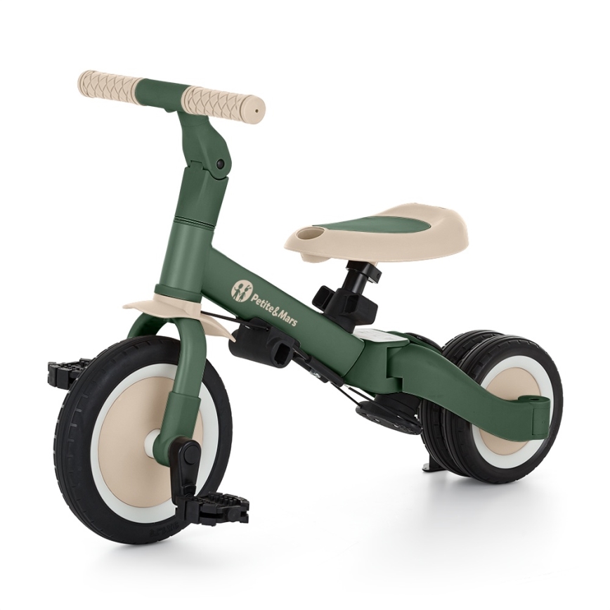 PETITE&MARS - Vaikiškas triratukas 5in1 TURBO PLUS Misty Green