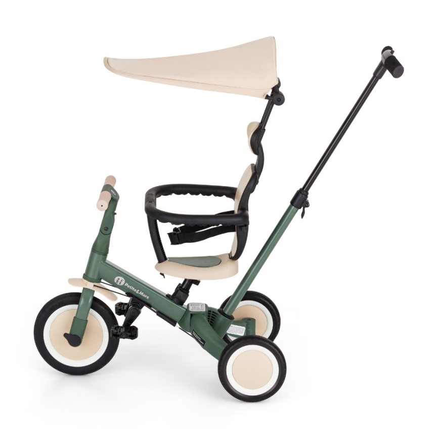 PETITE&MARS - Vaikiškas triratukas 5in1 TURBO PLUS Misty Green