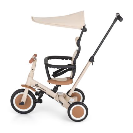 PETITE&MARS - Vaikiškas triratukas 5in1 TURBO PLUS smėlio spalvos