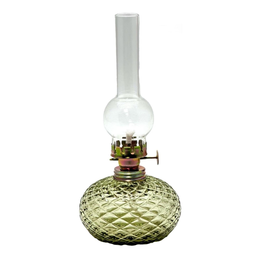 Petrolejinė lempa Eliška 20 cm miško žalia