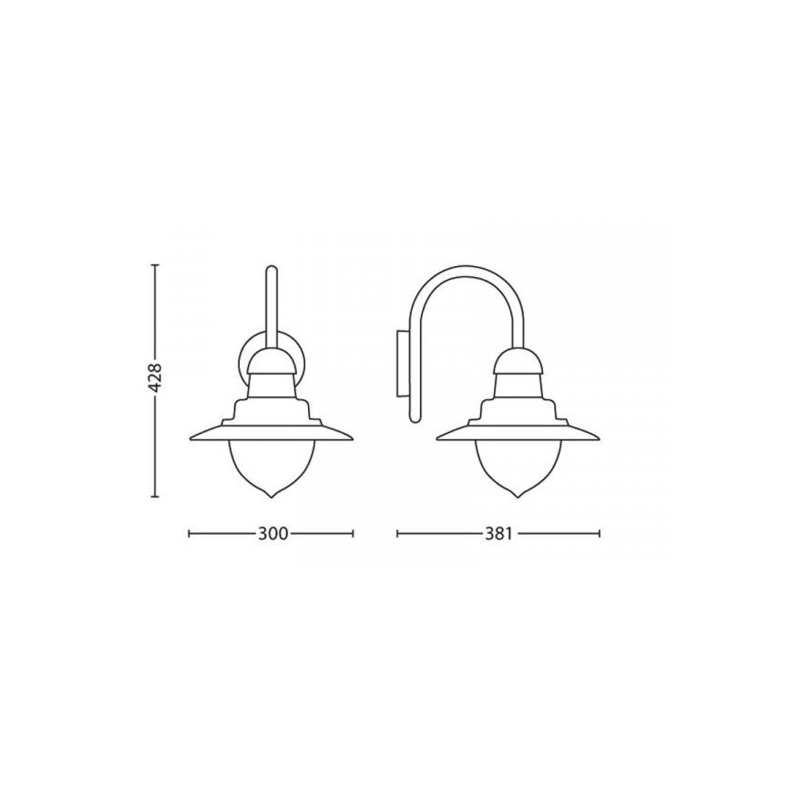 Philips 01652/06/PN - Lauko sieninis šviestuvas MYGARDEN RAINDROP 1xE27/53W/230V IP44