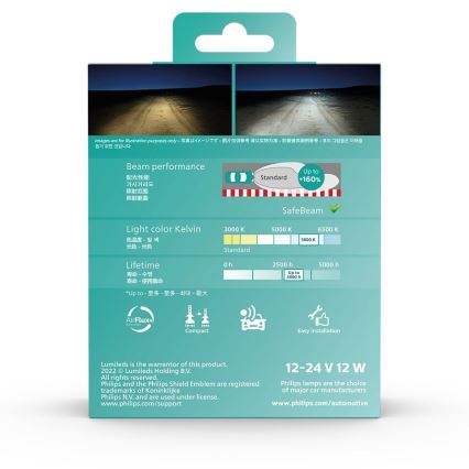Philips 11342U51X2 - KOMPLEKTAS 2x LED Automobilio lemputė Ultinon Pro5100 H4 P43t-38/12W/12/24V 5800K
