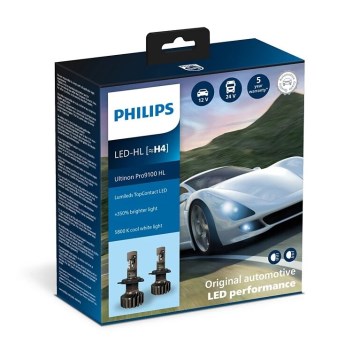 Philips 11342U91X2 -KOMPLEKTAS 2x LED Automobilio lemputė Ultinon 9100 H4 P43t-38/13,2W/12/24V 5800K
