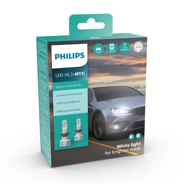Philips 11362U51X2 - KOMPLEKTAS 2xLED Automobilio lemputė Ultinon Pro5100 H11 PGJ19-2/12W/12/24V 5800K