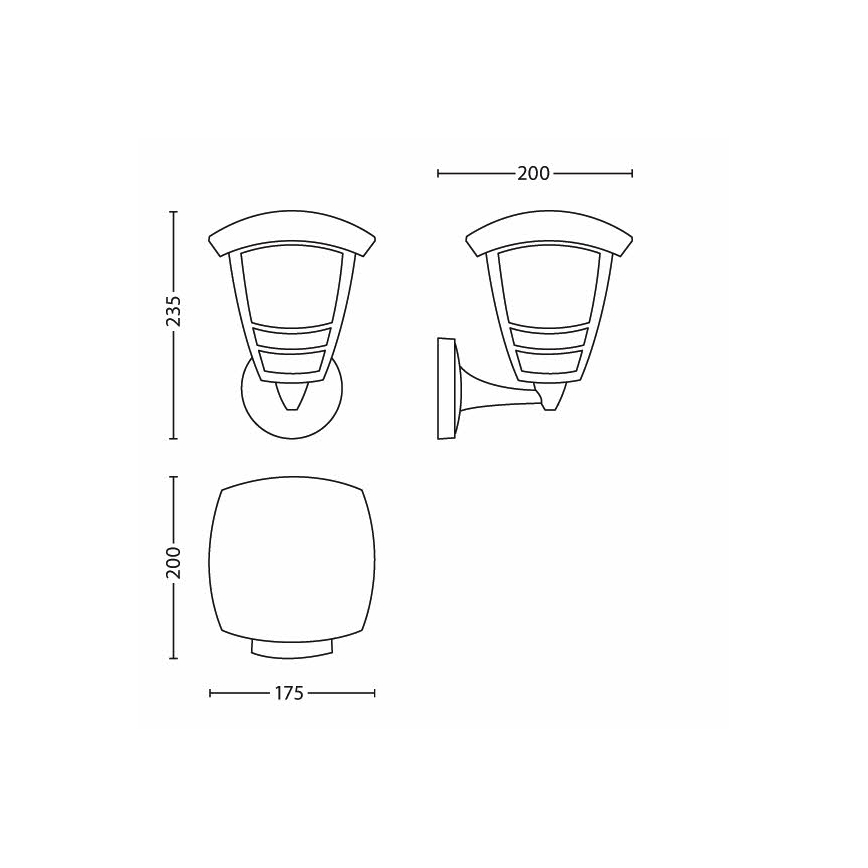 Philips 15380/30/16 - Sieninis lauko šviestuvas MYGARDEN CREEK 1xE27/60W/230V