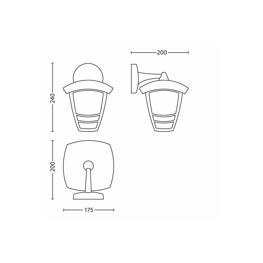 Philips - Sieninis lauko šviestuvas 1xE27/60W/230V