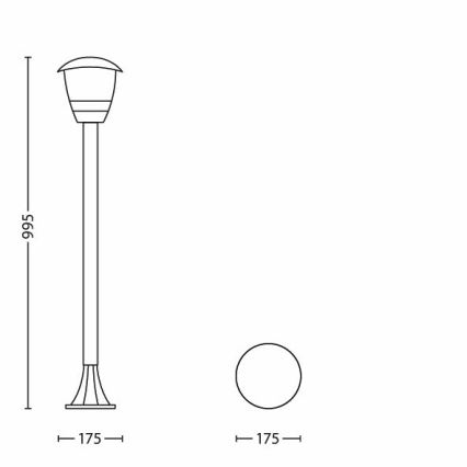 Philips 15383/30/16 - Lauko šviestuvas MYGARDEN CREEK 1xE27/60W/230V juoda IP44