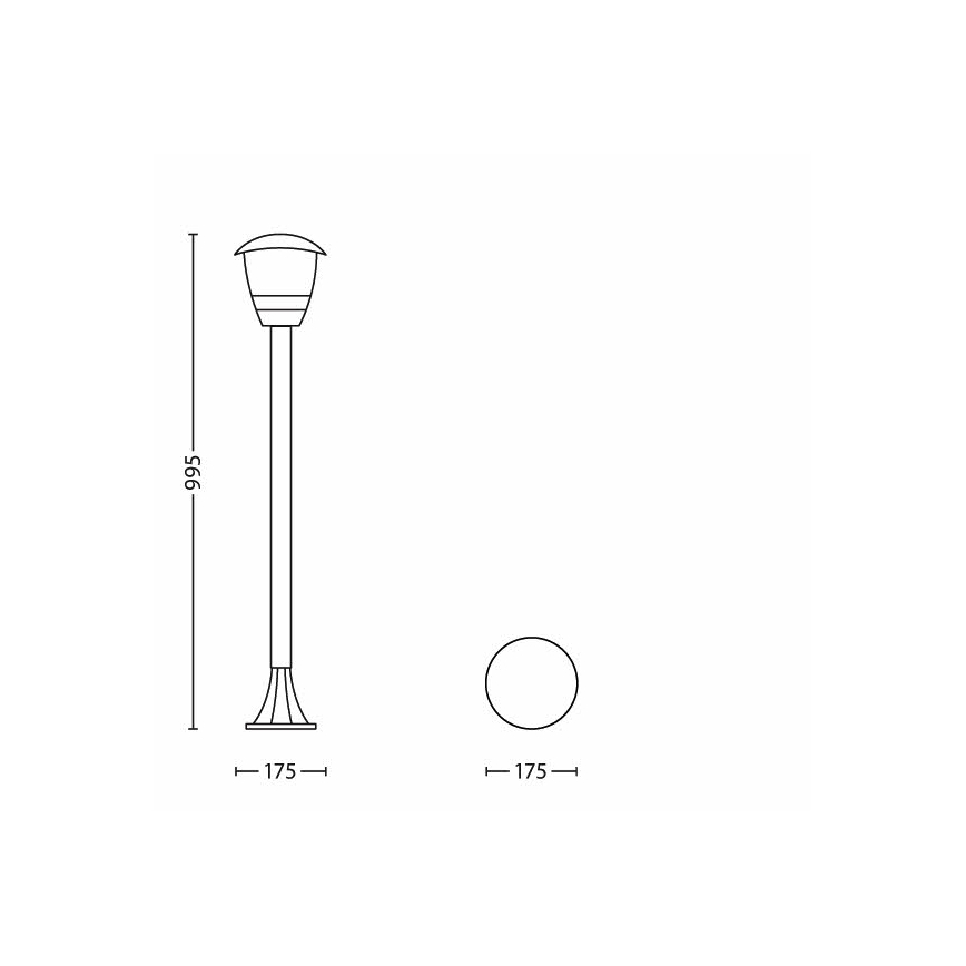 Philips 15383/30/16 - Lauko šviestuvas MYGARDEN CREEK 1xE27/60W/230V juoda IP44