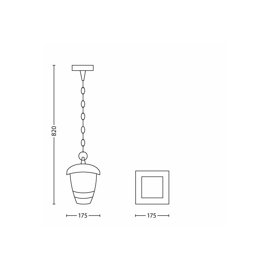 Philips - Pakabinamas lauko sietynas 1xE27/60W/230V juoda IP44