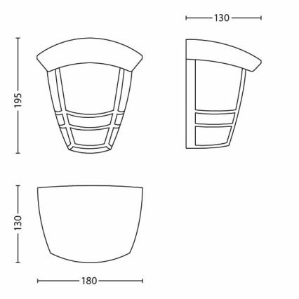 Philips - Sieninis lauko šviestuvas 1xE27/60W/230V