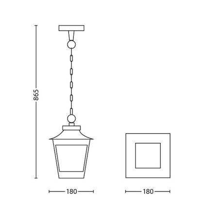 Philips 15406/86/PN - Lauko sietynas HEDGE 1xE27/60W/230V IP44