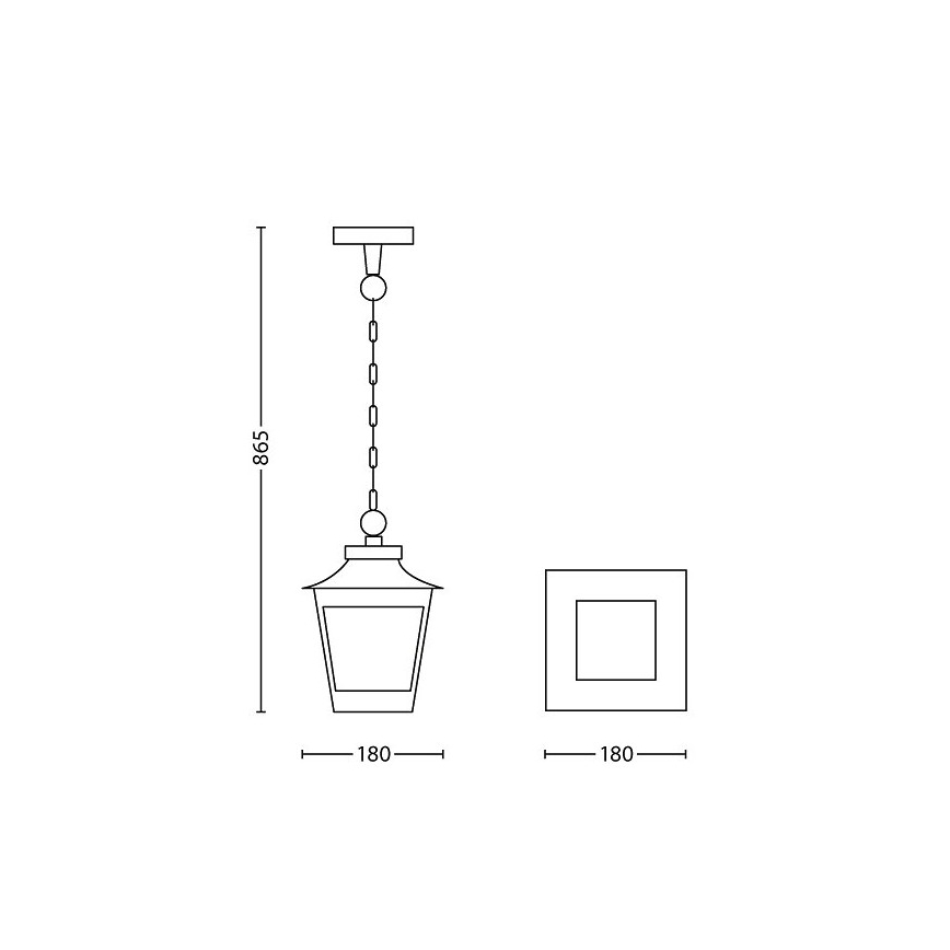 Philips 15406/86/PN - Lauko sietynas HEDGE 1xE27/60W/230V IP44
