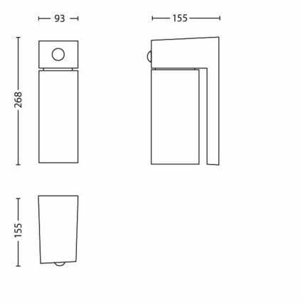 Philips - Lauko šviestuvas su jutikliu 1xE27/23W/230V IP44