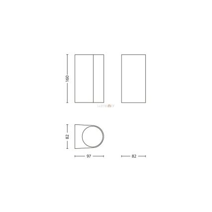 Philips 17102/86/16 - Sieninis lauko šviestuvas MYGARDEN NIGHTINGALE 2xGU10/35W