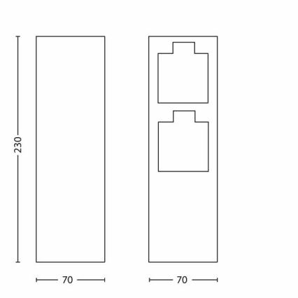 Philips 17108/47/16 - Lauko kištukinių lizdų stulpas MYGARDEN ROCK 230V IP44 SCHUKO