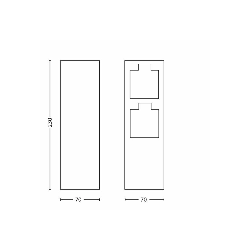 Philips 17108/47/16 - Lauko kištukinių lizdų stulpas MYGARDEN ROCK 230V IP44 SCHUKO
