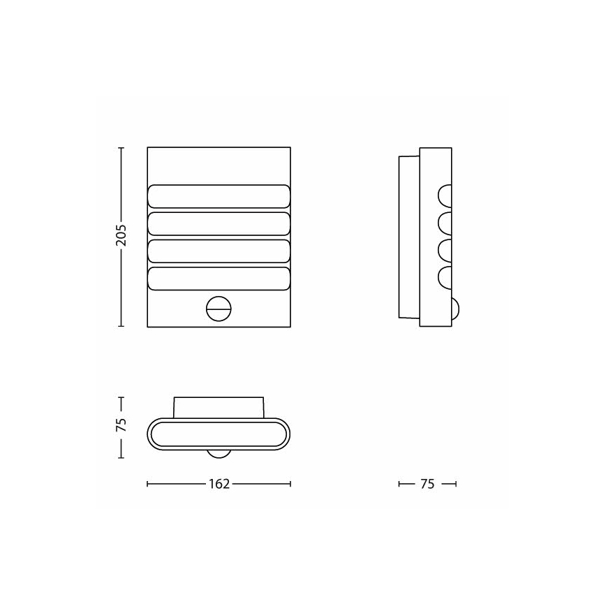 Philips - LED lauko šviestuvas su jutikliu 1×LED/3W IP44