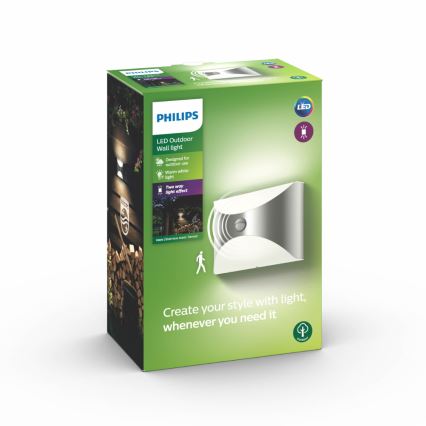 Philips - Lauko šviestuvas su jutikliu 1xLED/6W/230V IP44