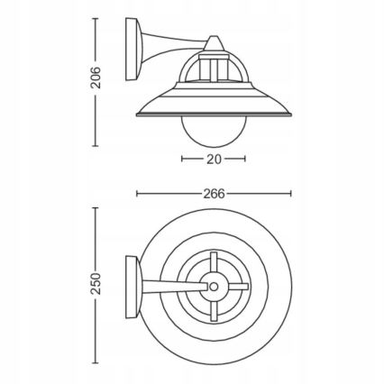 Philips 17381/30/PN - Lauko sieninis šviestuvas COMORANT 1xE27/42W/230V IP44