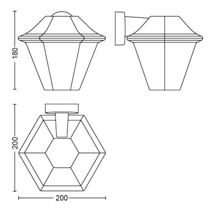 Philips - Lauko sieninis šviestuvas 1xE27/42W IP44