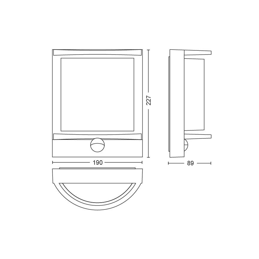 Philips - Sieninis LED lauko šviestuvas LED/12W