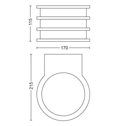 Philips - LED sieninis lauko šviestuvas Hue LUCCA 1xE27/9,5W/230V IP44