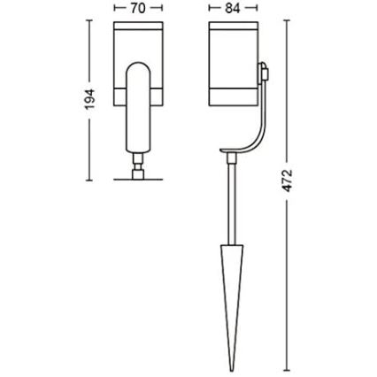 Philips - Akcentinis lauko LED šviestuvas Hue LILY LED/8W/230V IP65