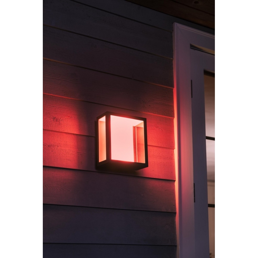 Philips - LED RGBW Reguliuojamas lauko sieninis šviestuvas Hue IMPRESS 2xLED/8W/230V IP44