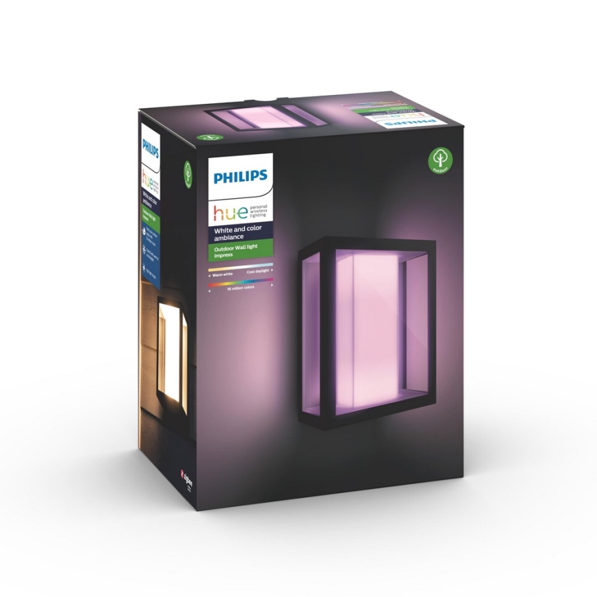 Philips - LED RGBW Reguliuojamas lauko sieninis šviestuvas Hue IMPRESS 2xLED/8W/230V IP44