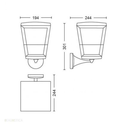 Philips - LED RGBW Reguliuojamas lauko sieninis šviestuvas Hue ECONIC LED/15W/230V IP44