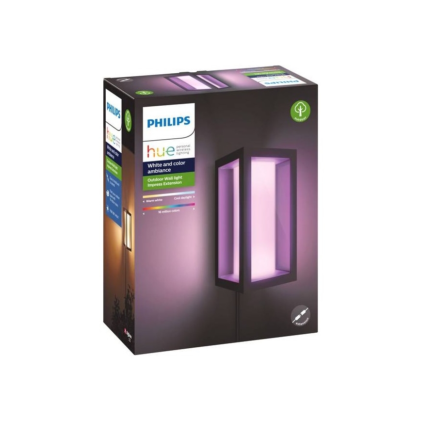 Philips - LED RGBW Reguliuojamas lauko sieninis šviestuvas Hue IMPRESS 2xLED/8W/24V 2000-6500K IP44