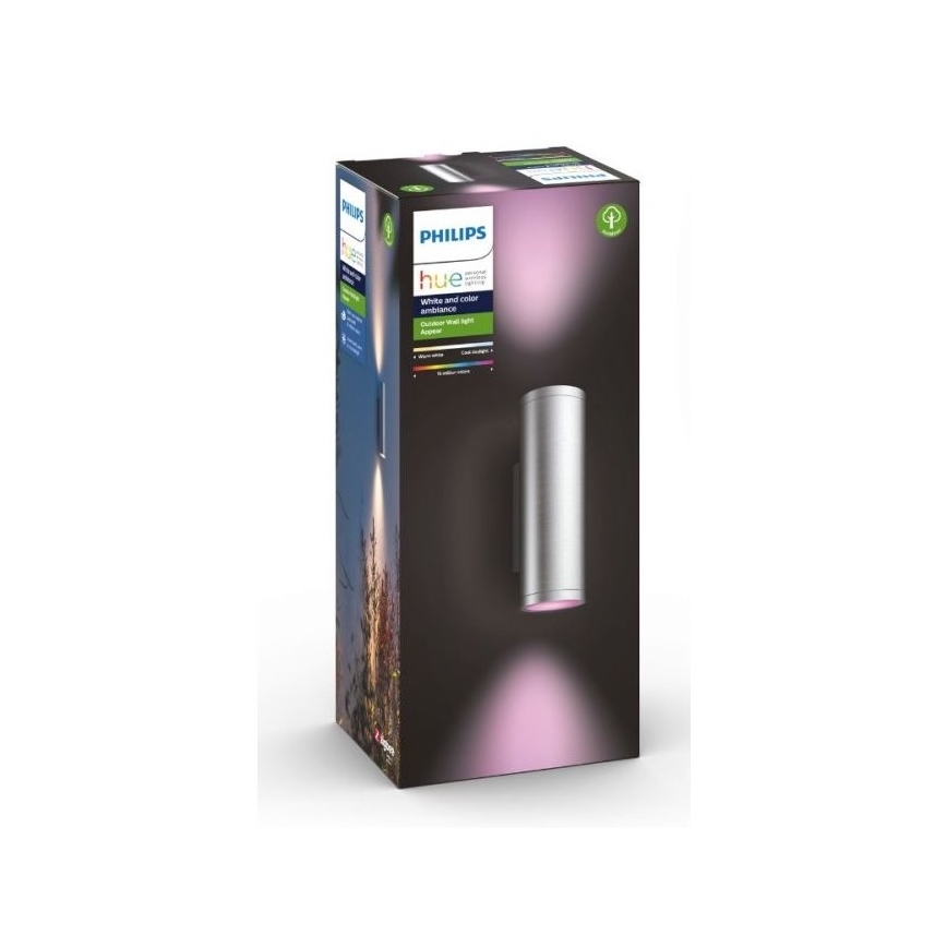 Philips - LED RGBW Reguliuojamas lauko sieninis šviestuvas Hue APPEAR 2xLED/8W/230V IP44