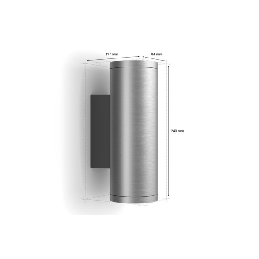 Philips - LED RGBW Reguliuojamas lauko sieninis šviestuvas Hue APPEAR 2xLED/8W/230V IP44