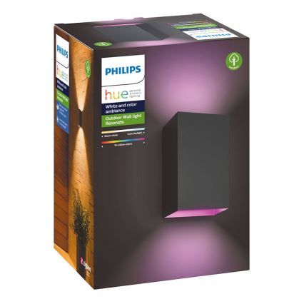 Philips - LED RGBW Reguliuojamas lauko sieninis šviestuvas Hue RESONATE 2xLED/8W/230V 2000-6500K IP44