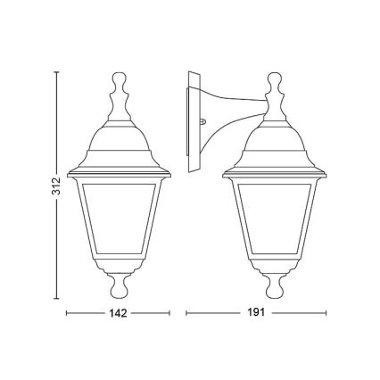 Philips - Lauko sieninis šviestuvas 1xE27/60W/230V IP44