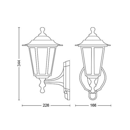 Philips - Lauko sieninis šviestuvas su jutikliu 1xE27/60W/230V IP44