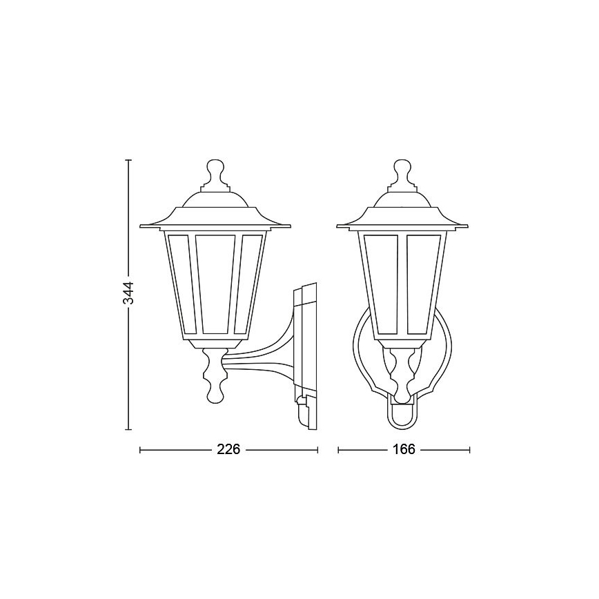Philips - Lauko sieninis šviestuvas su jutikliu 1xE27/60W/230V IP44