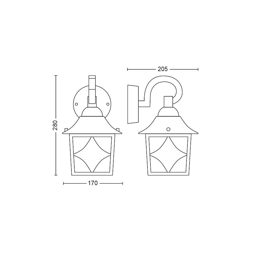 Philips - Lauko sieninis šviestuvas 1xE27/60W/230V IP44